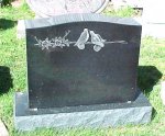 #44 - All Polished Black Granite - Etching of Doves